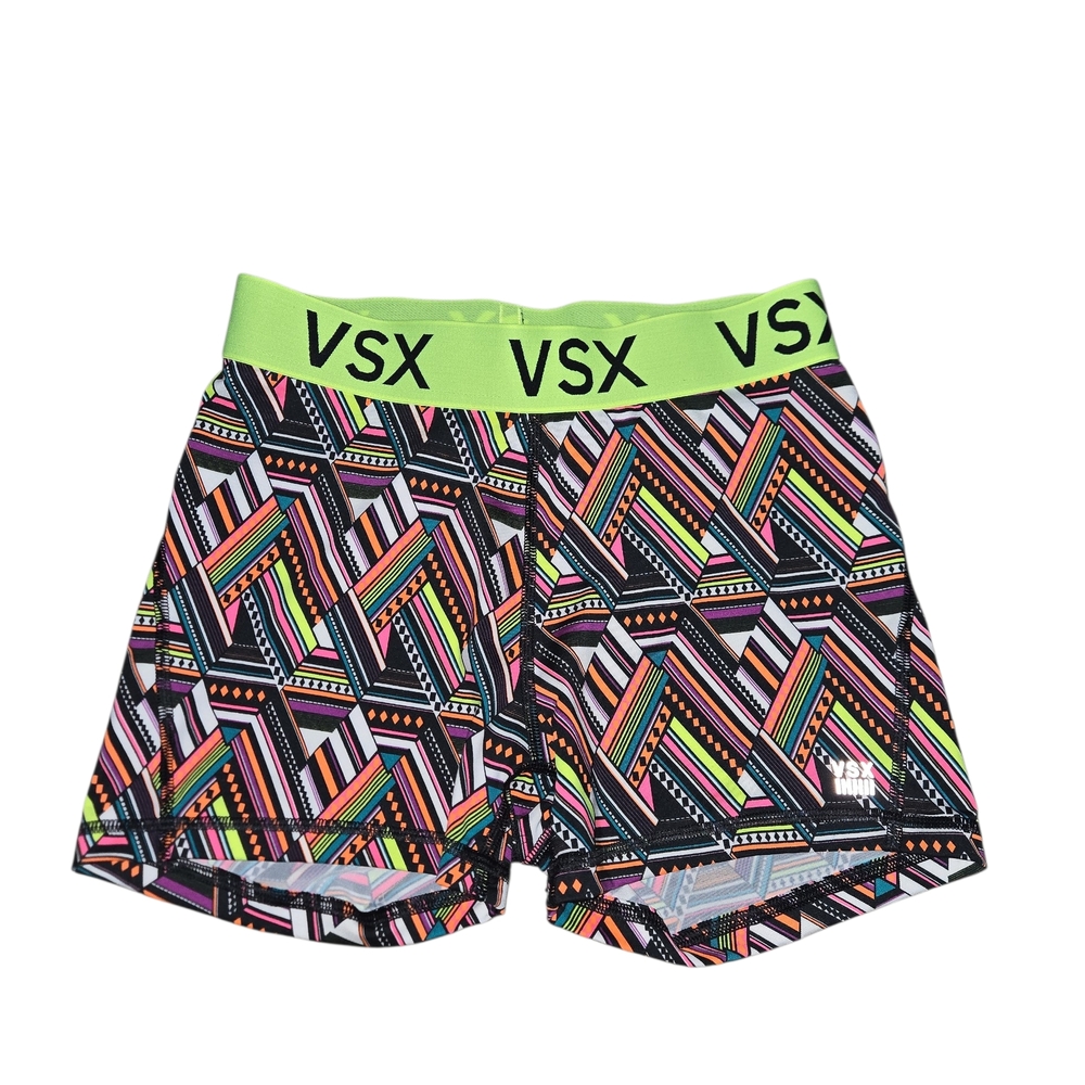 VSX Sport Neon Geometric Athletic Shorts Workout Size Small